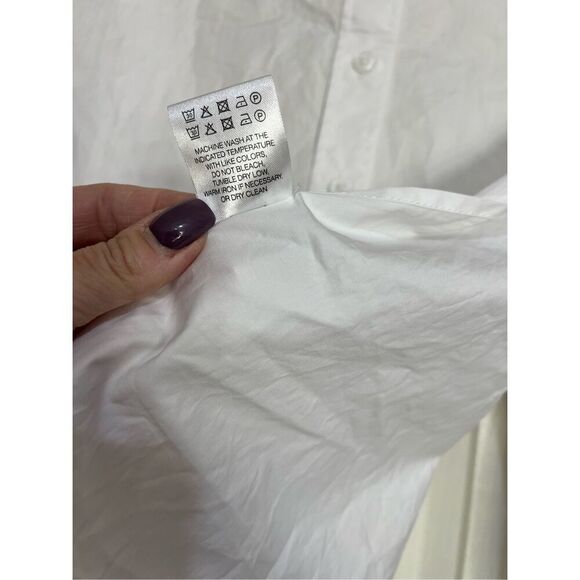 Revolve SER.O.YA Top Womens Size XS White Mel Poplin Button Down Tie Open Back - Picture 7 of 13